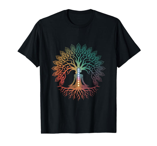 Tree Life Woman Yoga Chakra Spiritual T-Shirt
