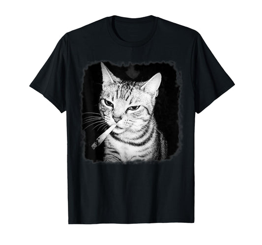 Cigarette Kitten Gang Cat Smoking Cigarette Funny Cat Meme T-Shirt