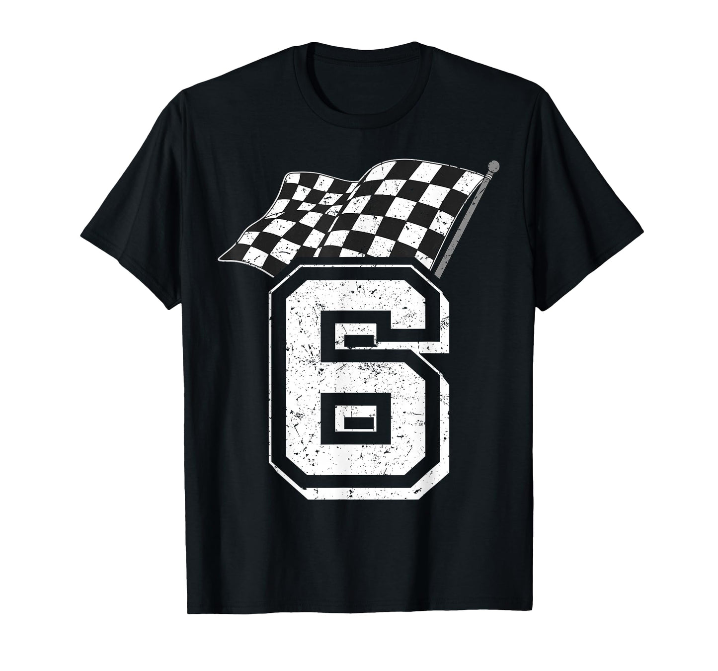 Birthday Boy Number 6 Racing Flag 6th Birthday Race Car T-Shirt