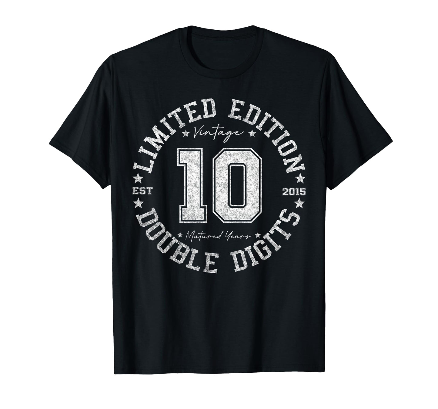 Official Double Digits 10 Year Old Gifts 10th Birthday 2015 T-Shirt