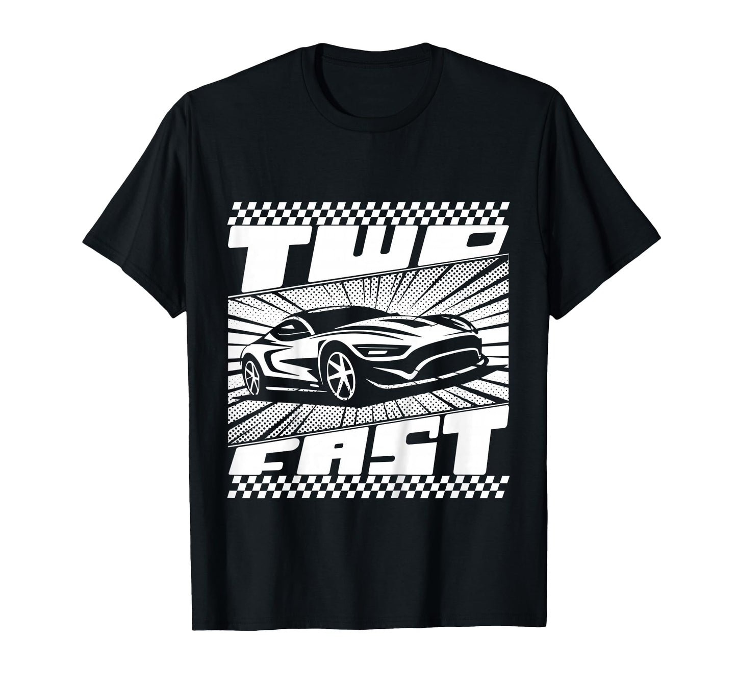 Kids Two 2 Year Old 2nd Birthday Two Fast Racecar Boys Girls T-Shirt