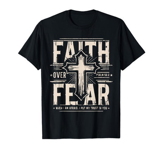 Vintage Quote Faith Over Fear Essential Jesus Christian T-Shirt