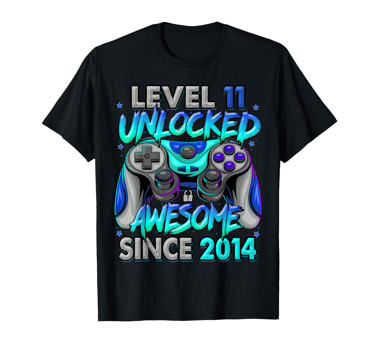 Level 11 Unlocked Awesome Since 2014 11th Birthday Gaming T-Shirt