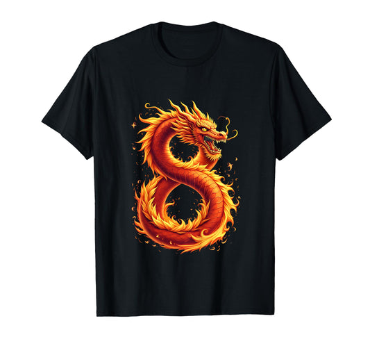 Kids Turning 8 Years Old Birthday, Boy Dragon 8th Bday Girl T-Shirt