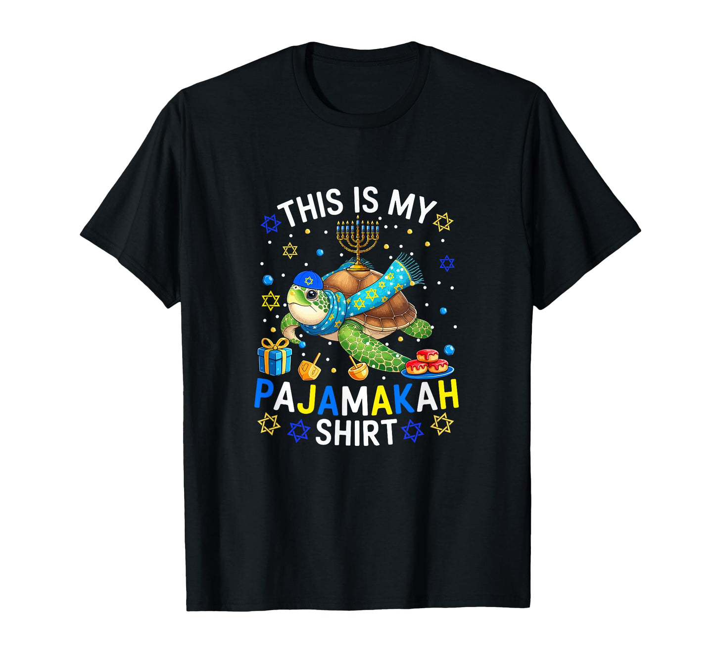 My Pajamakah Shirt Hanukkah Turtle Menorah Jewish Family T-Shirt
