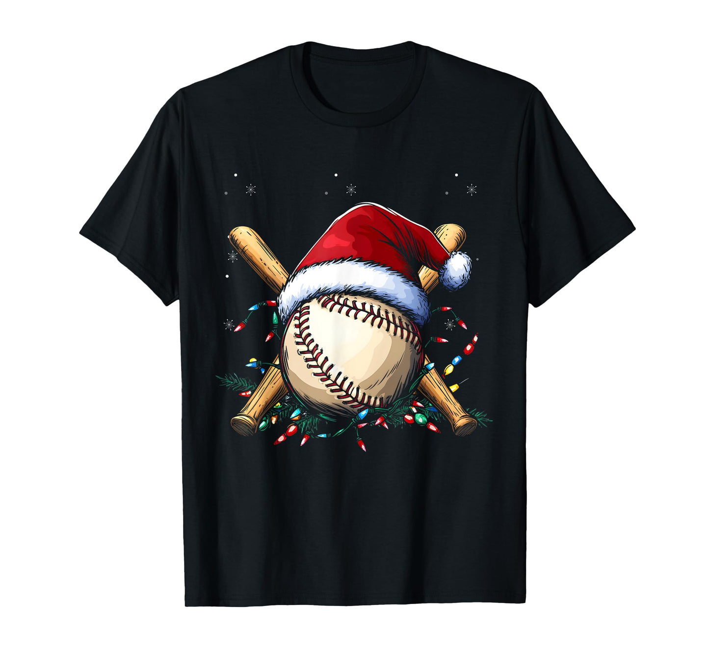 Santa Sports Design For Men Boys Christmas Baseball Player T-Shirt