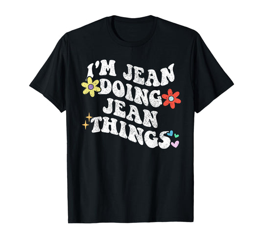 Retro Groovy Im JEAN Doing JEAN Things Funny Mother's Day T-Shirt