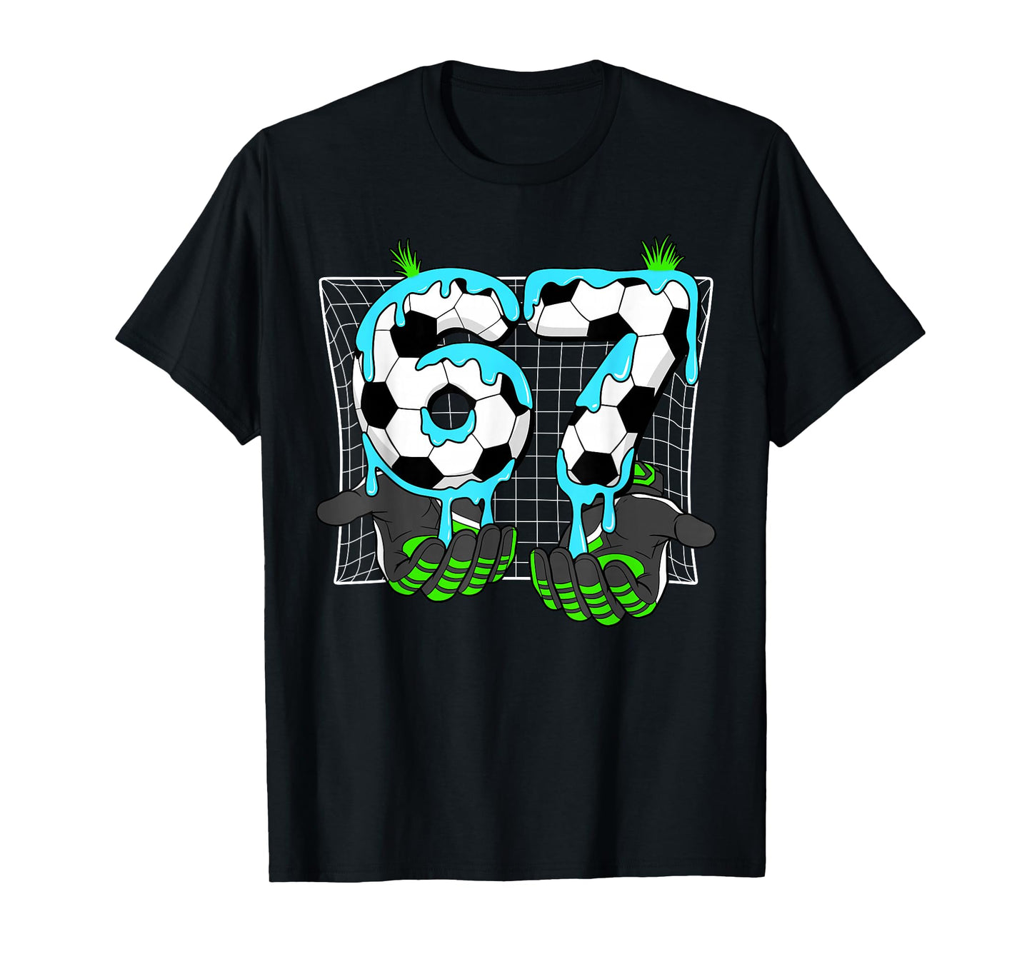 Soccer Ice Cream Drip 67 Hands Sports Six Seven Meme Boys T-Shirt