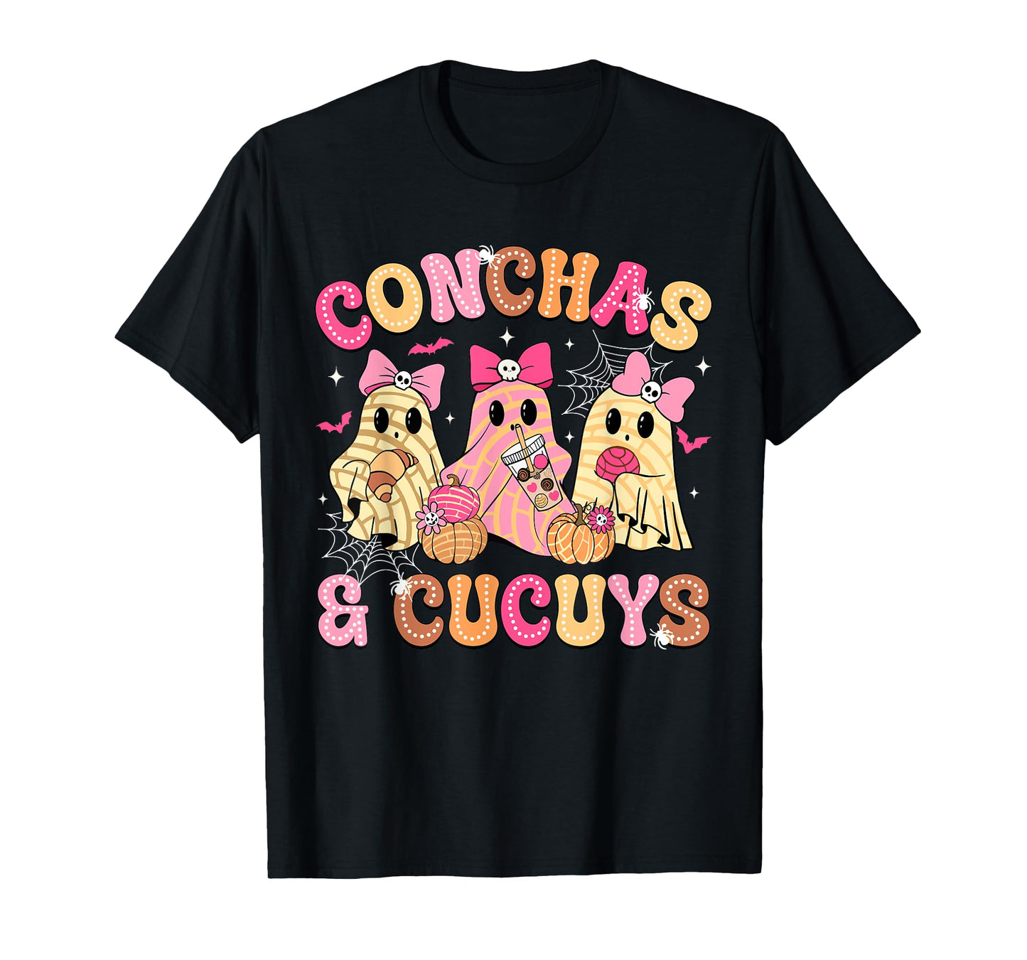 Cute Conchas And Cucuys Ghost Funny Mexican Halloween Ghost T-Shirt