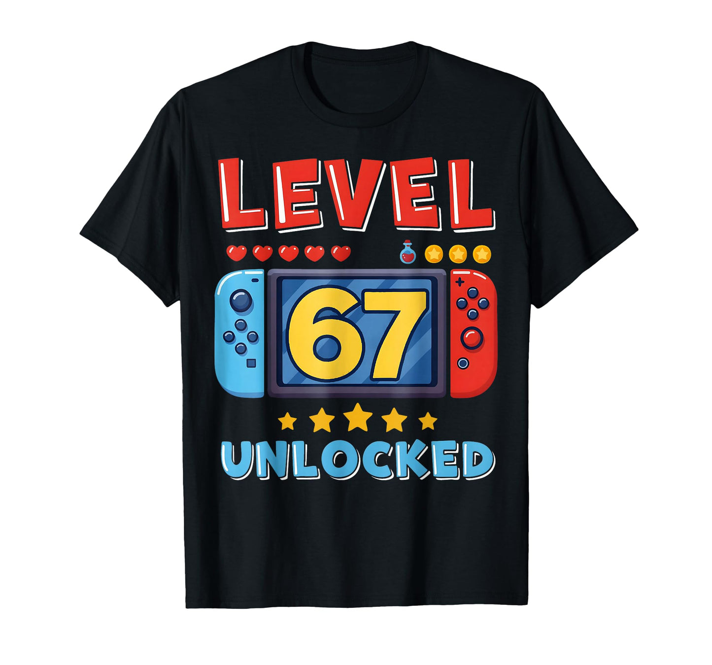 Level 67 Unlocked Gamer Birthday Boy Gift for Boys Kids T-Shirt