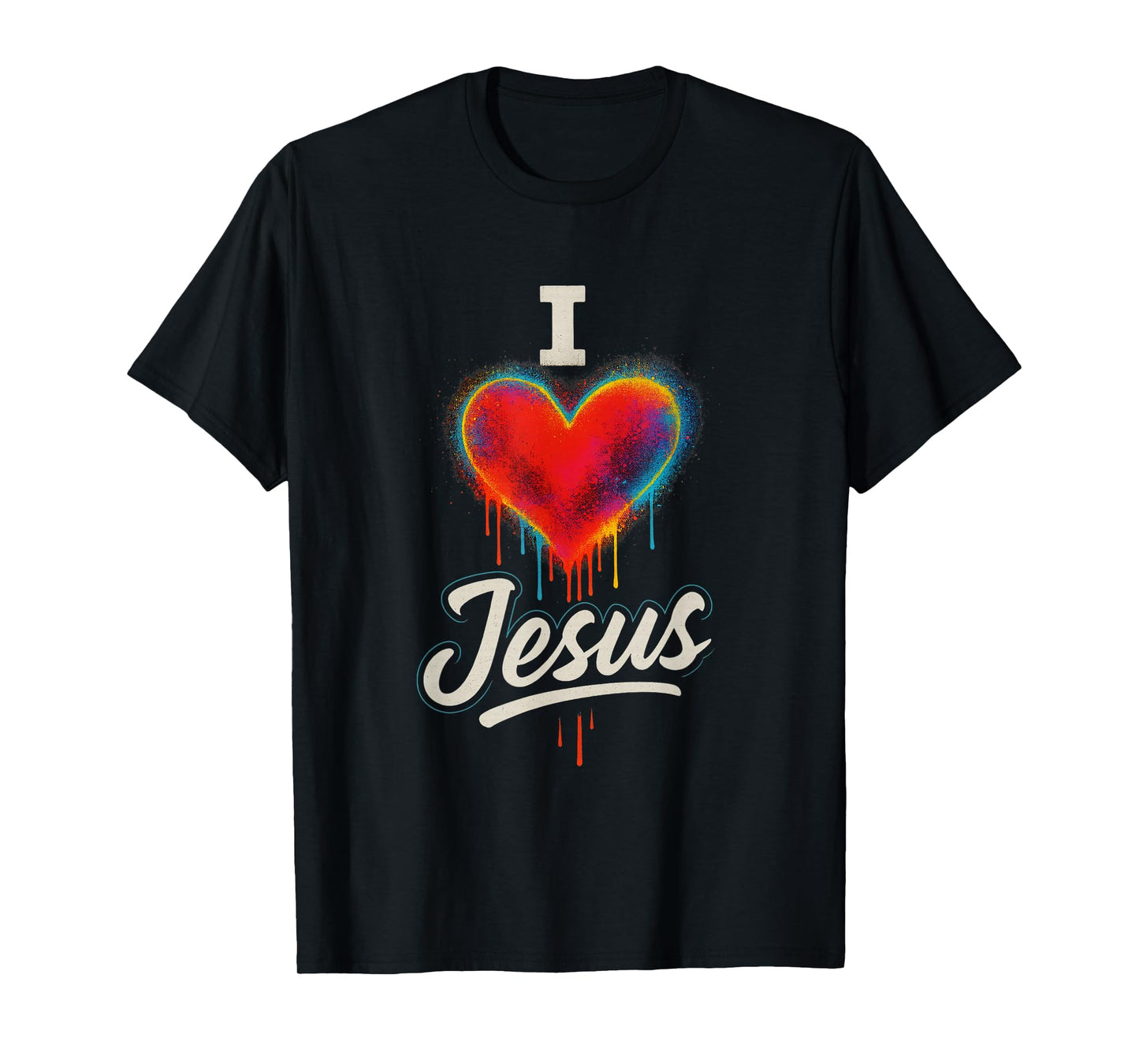 Graffiti Heart I Love Jesus Urban Christian Art T-Shirt