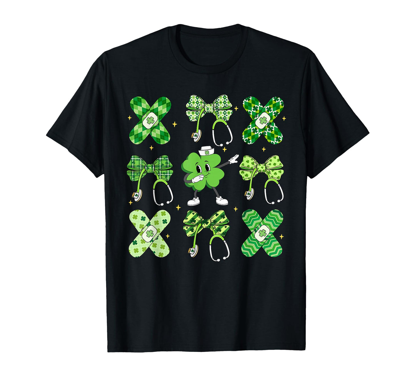 Nurse Coquette Lucky Shamrock Charm Patrick's Day Nursing T-Shirt