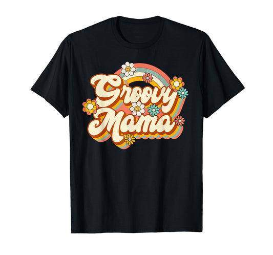 Retro Groovy Mama Family Birthday 60s 70s Hippie Costume T-Shirt