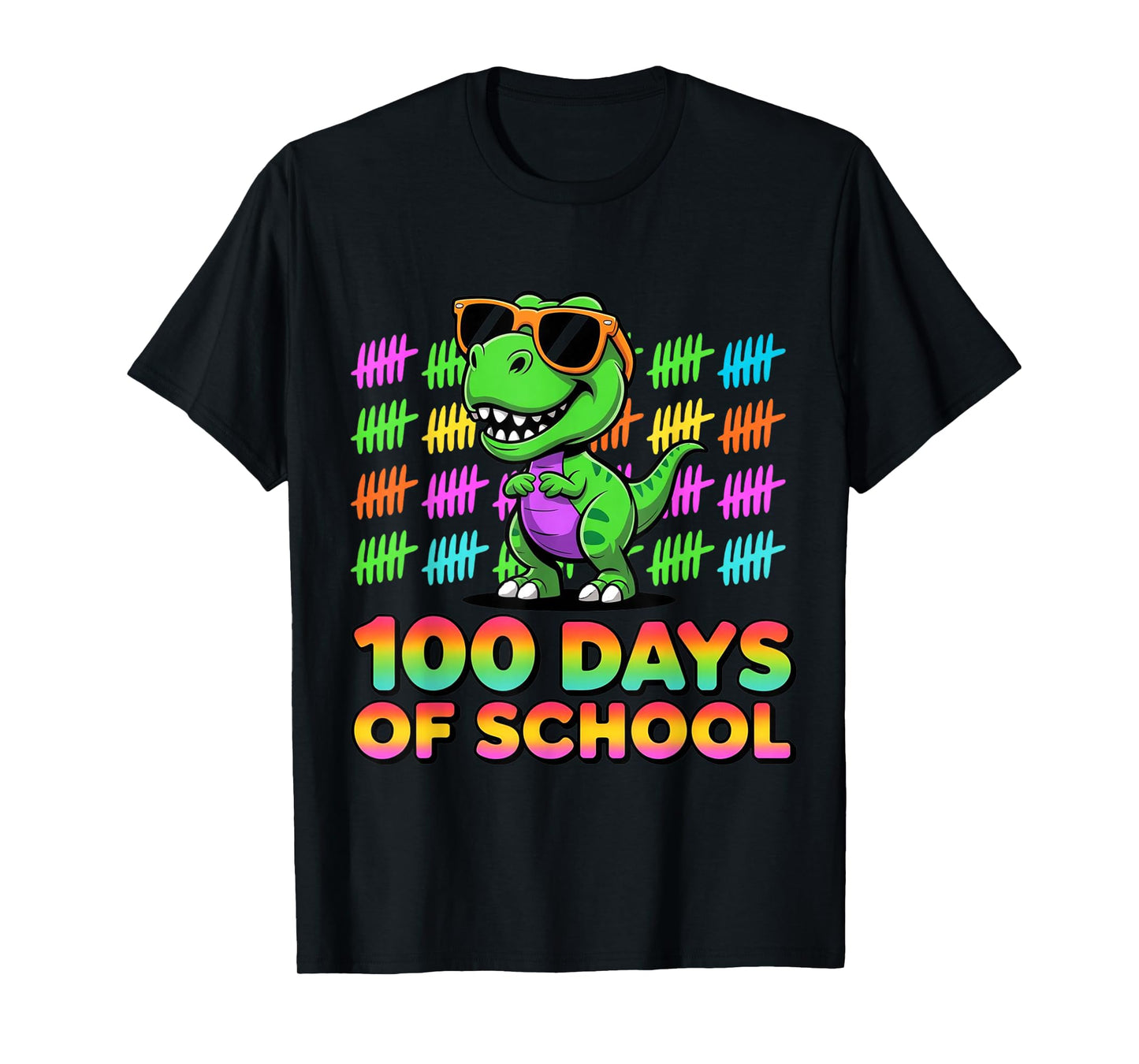 100 Days of School Dinosaur T-Rex for Boys Girls Kids T-Shirt