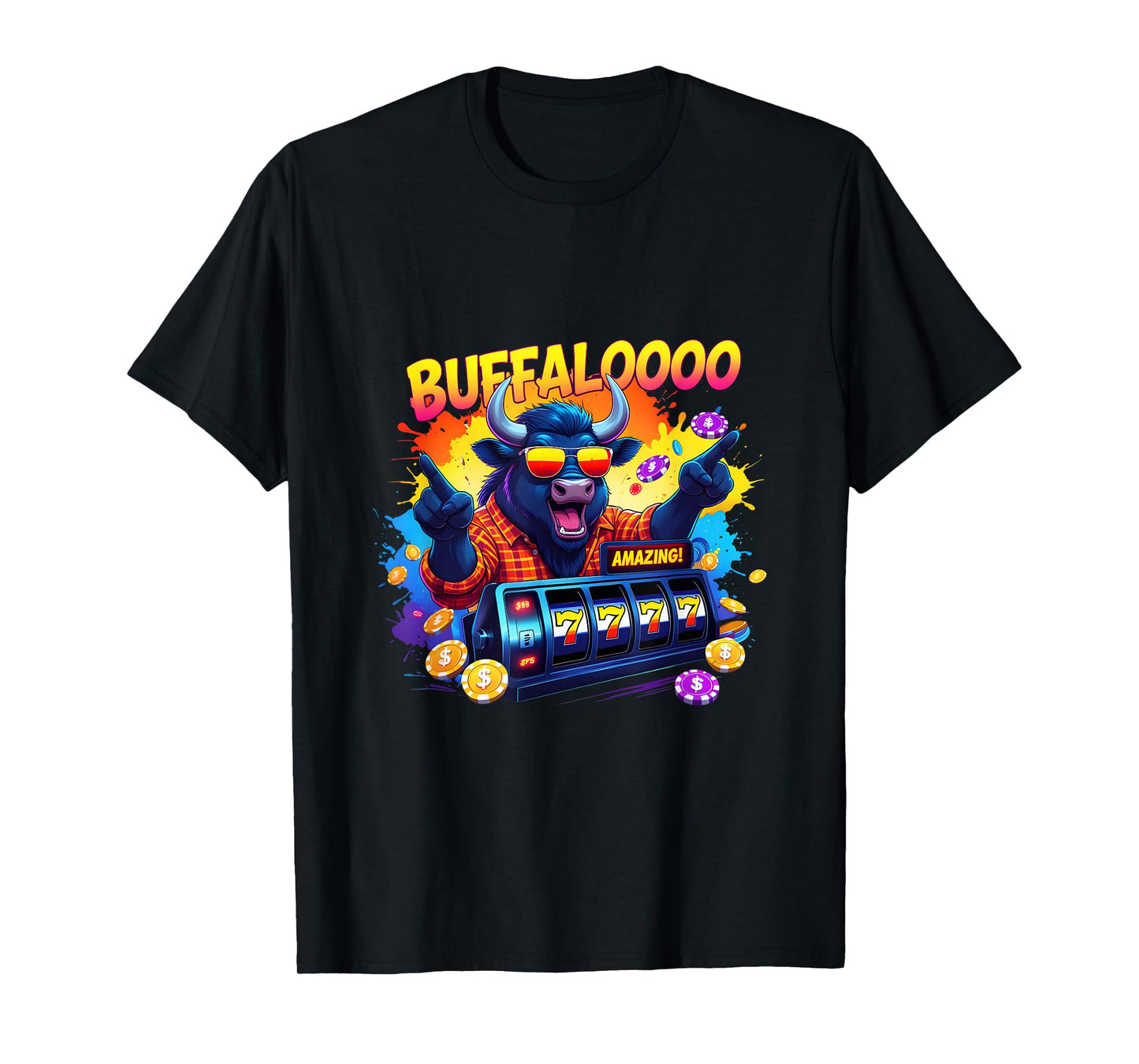 Slot Machine BUFFALOOOOO Gambling Lucky Buffalo Casino T-Shirt