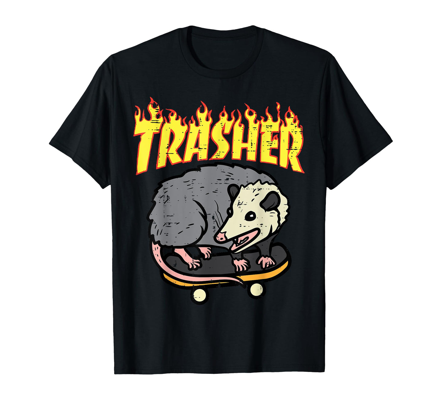 Opossum Skateboard Trasher Funny Possum Skater Men Boys Kids T-Shirt