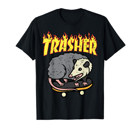 Opossum Skateboard Trasher Funny Possum Skater Men Boys Kids T-Shirt