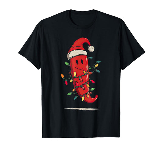 Funny Chili Pepper Christmas Graphics Lights Lover T-Shirt