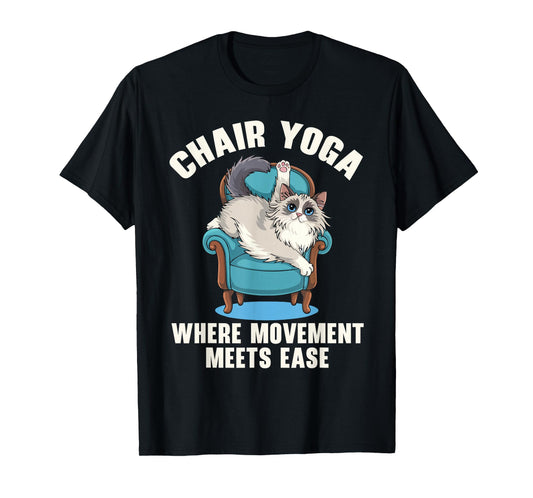 Chair Yoga Exercise Zen Fitness Workout Yoga Instructor T-Shirt