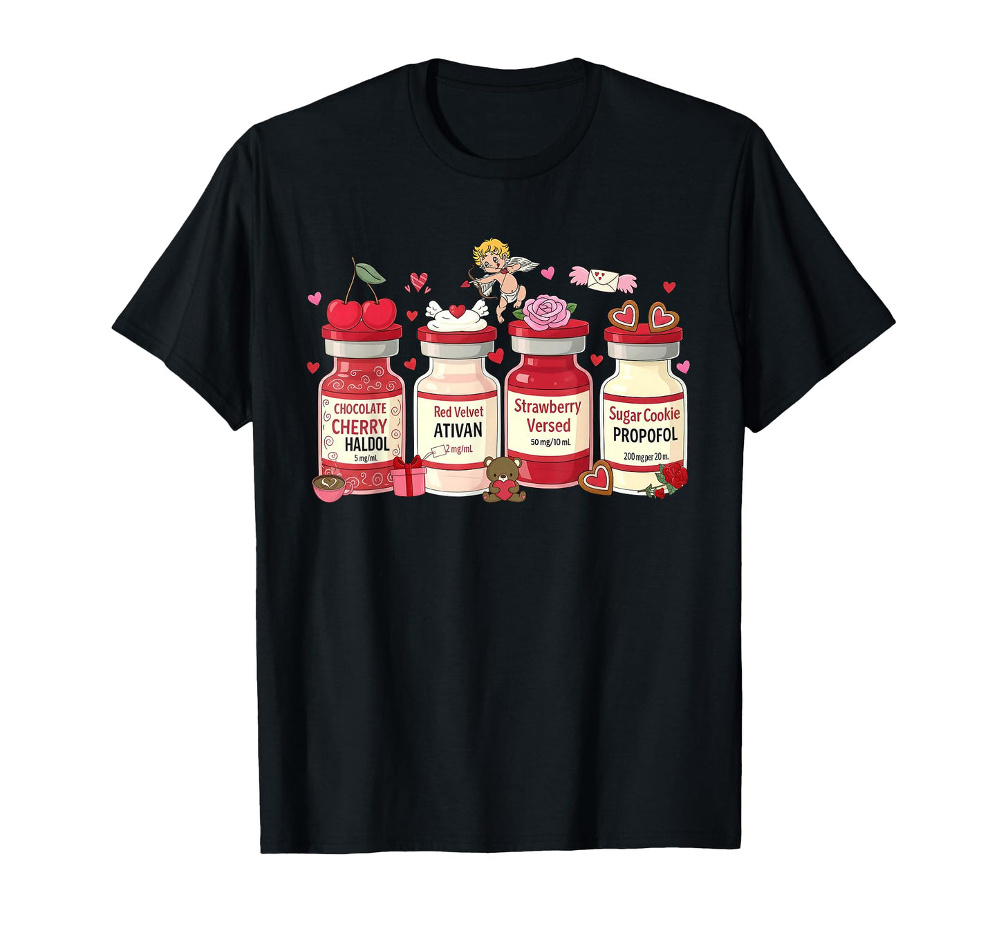 Funny Propofol Retro Valentines Nurse CRNA Pacu ER ED ICU T-Shirt