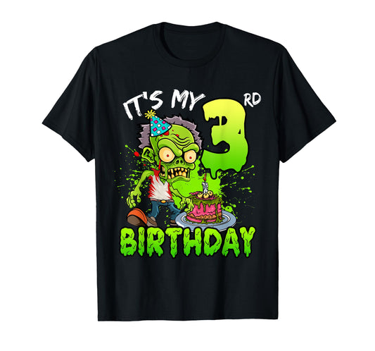 It's My 3rd Birthday Zombie Lover 3 Year Old Boys Girls T-Shirt