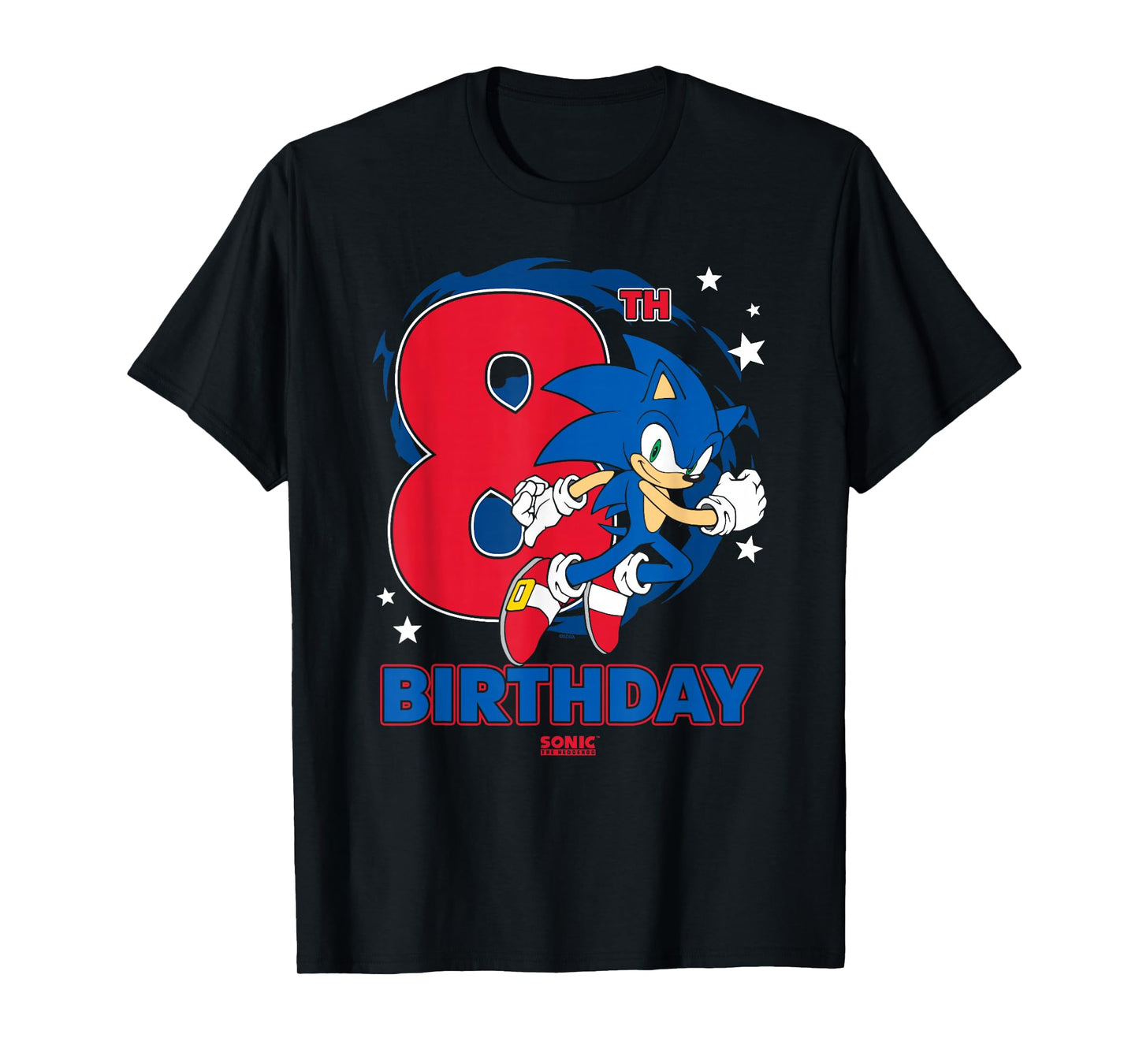 Sonic The Hedgehog Epic Sonic 8th Birthday Big Chest Logo T-Shirt