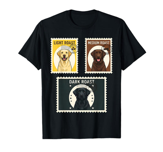 Funny Labrador Retriever Coffee Roast Stamp Vintage Tee T-Shirt