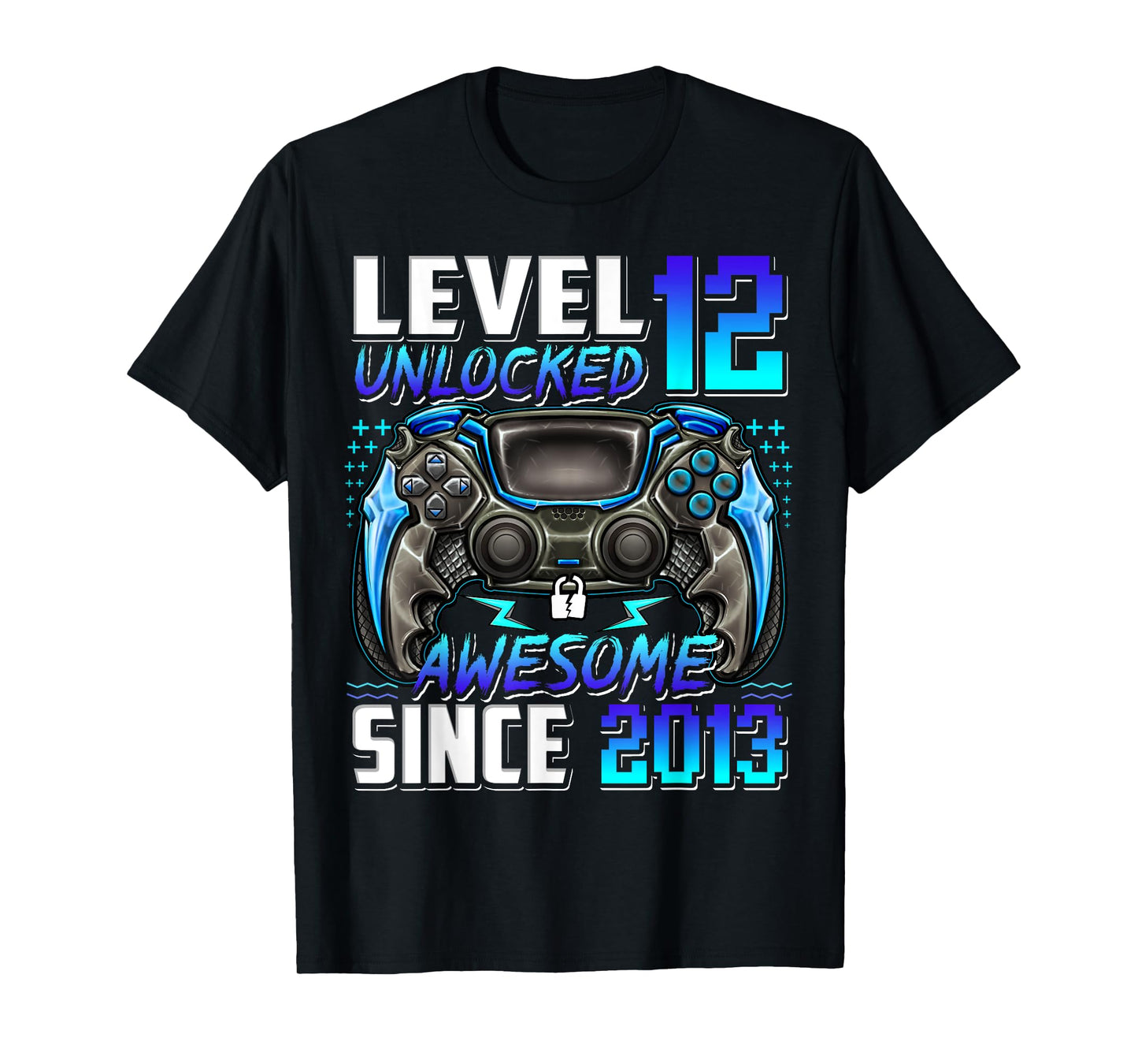 Level 12 Unlocked Awesome Since 2013 12th Birthday Gaming T-Shirt