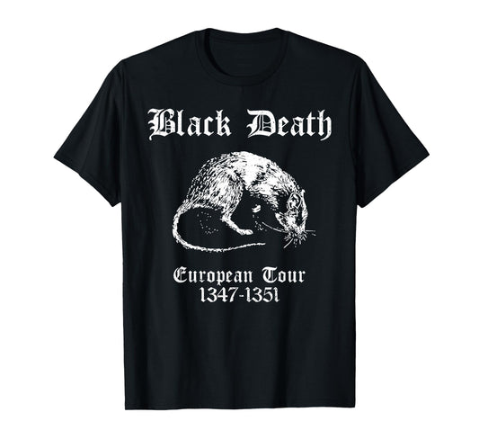 Retro Black Death European Tour Plague Rat Medieval History T-Shirt