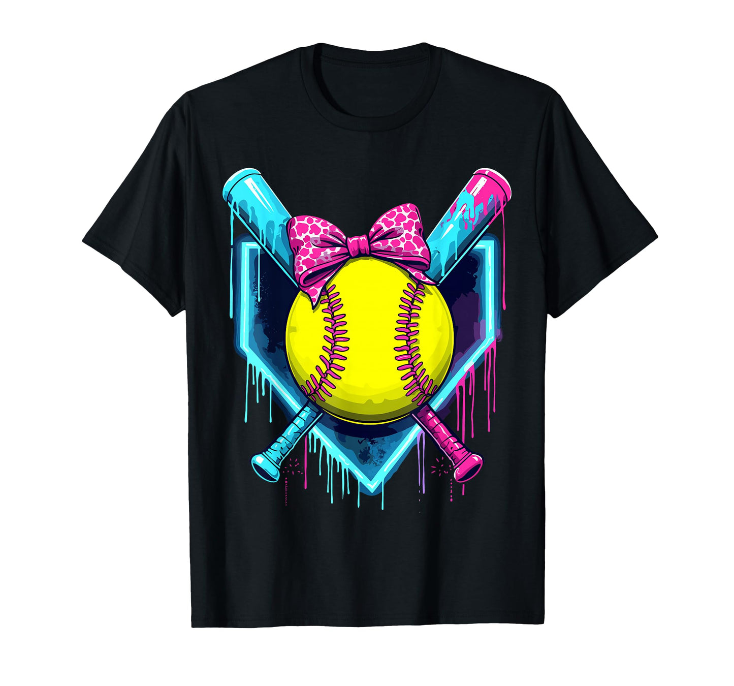 Softball Ice Cream Dripping Softball T-Shirt