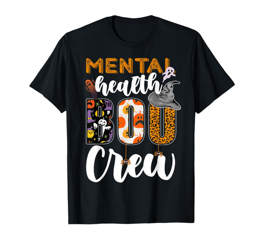 Mental Health Boo Crew Halloween Matching Counselor T-Shirt