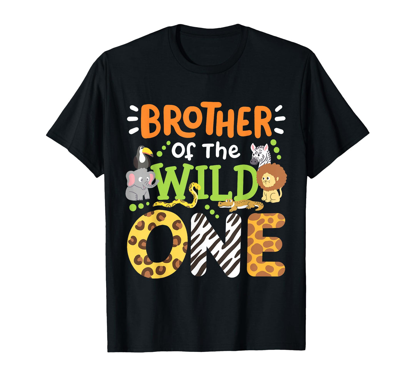 Brother Of The Wild One Kids Boys Safari Zoo Birthday Family T-Shirt