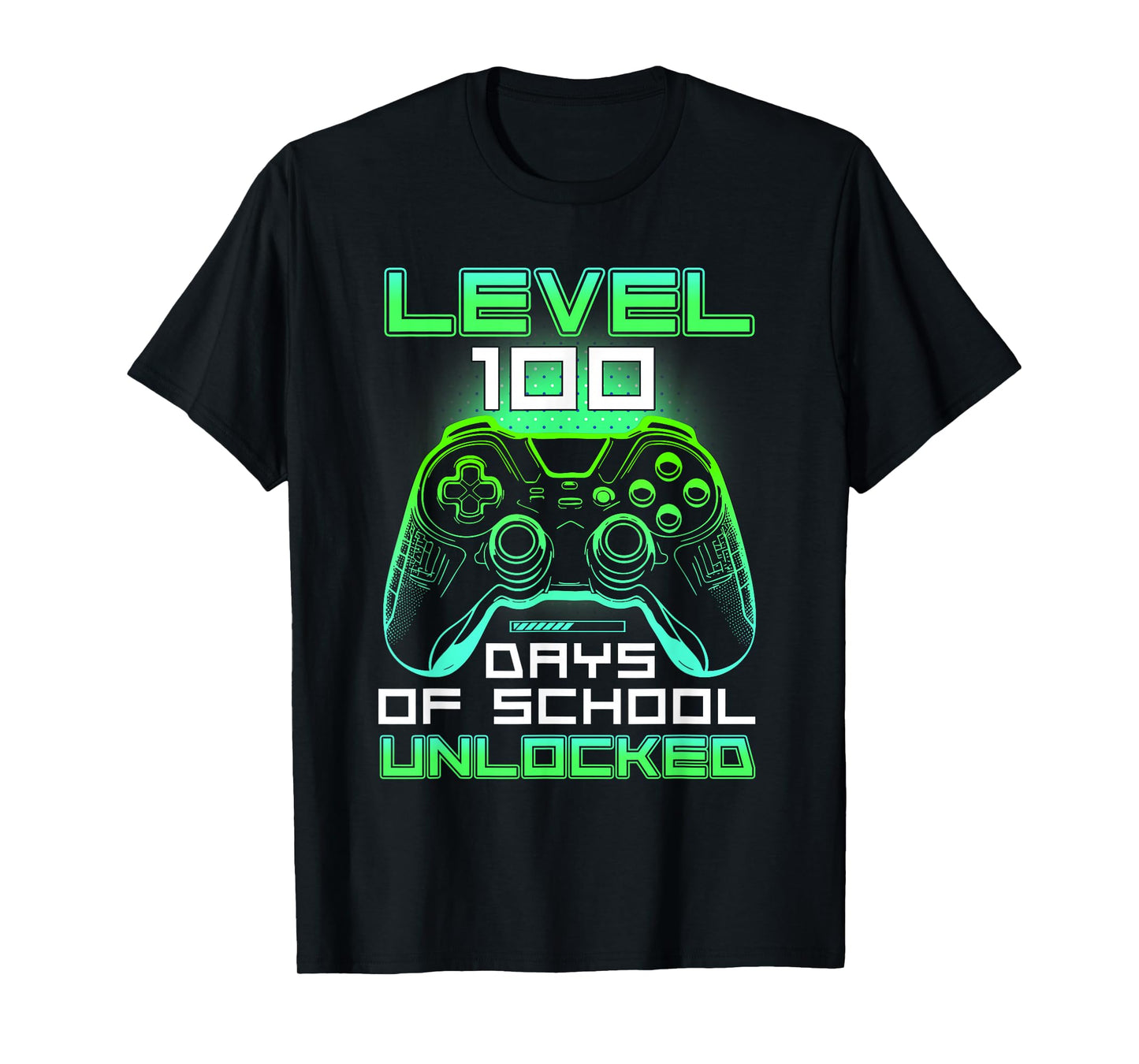 Level 100 Days of School Unlocked Gamer Video Games Boys T-Shirt