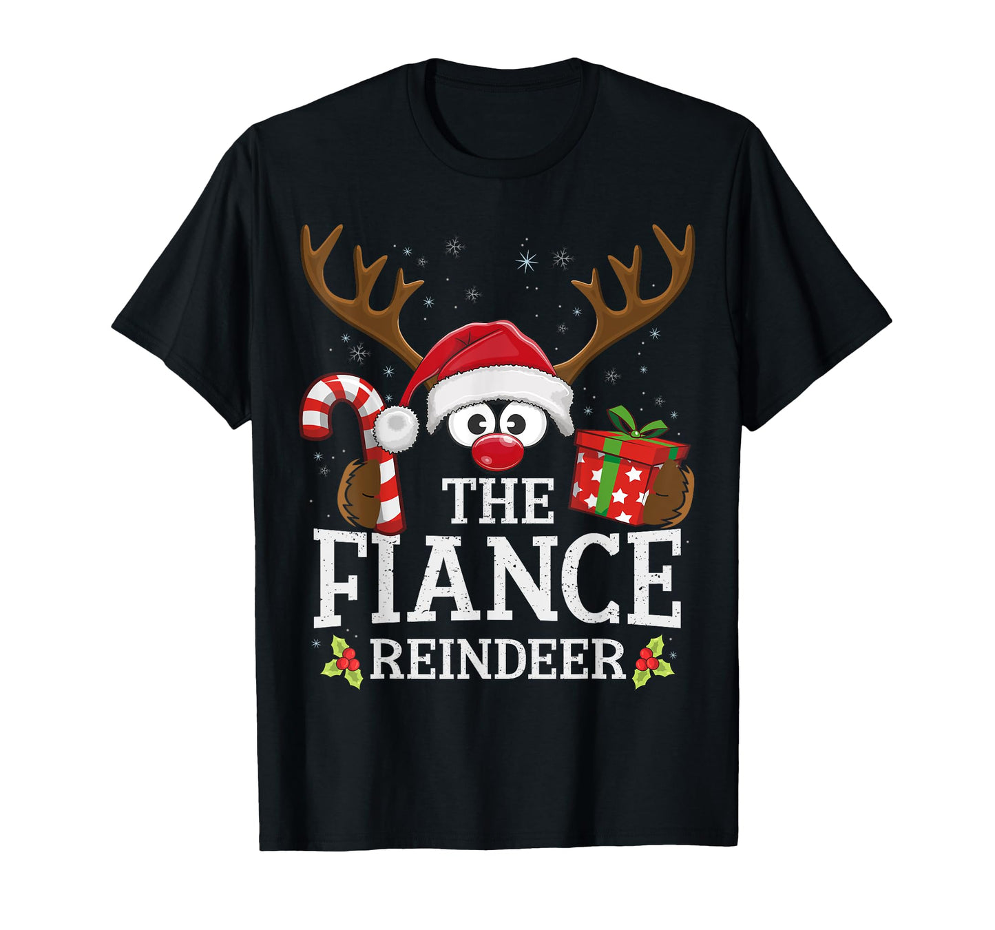 Christmas Matching The Fiance Reindeer Family T-Shirt