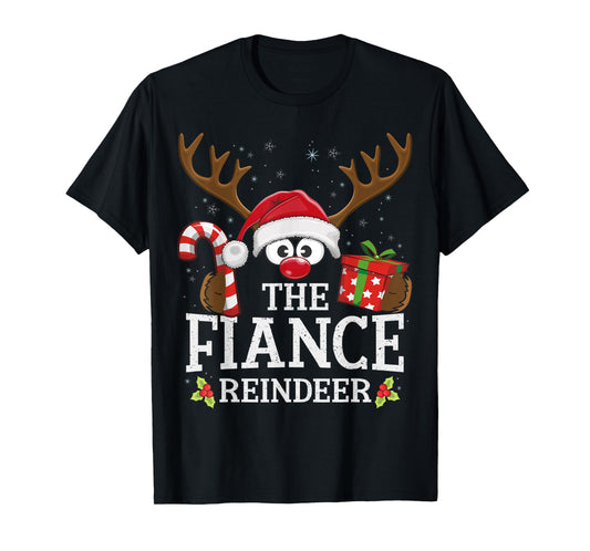 Christmas Matching The Fiance Reindeer Family T-Shirt