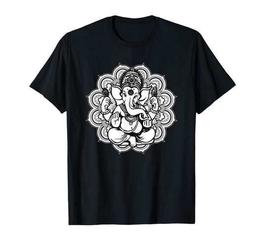 Ganesh Ganesha Elephant Mandala India Art Indian God Hindu T-Shirt