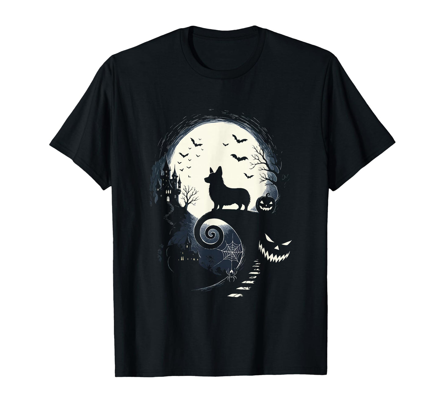 Corgi Dog and Moon Halloween Costume Dog Lover Men Women Kid T-Shirt