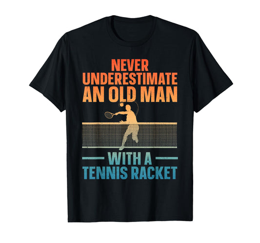 Best Tennis Art For Men Grandpa Tennis Lover Tennis Player T-Shirt
