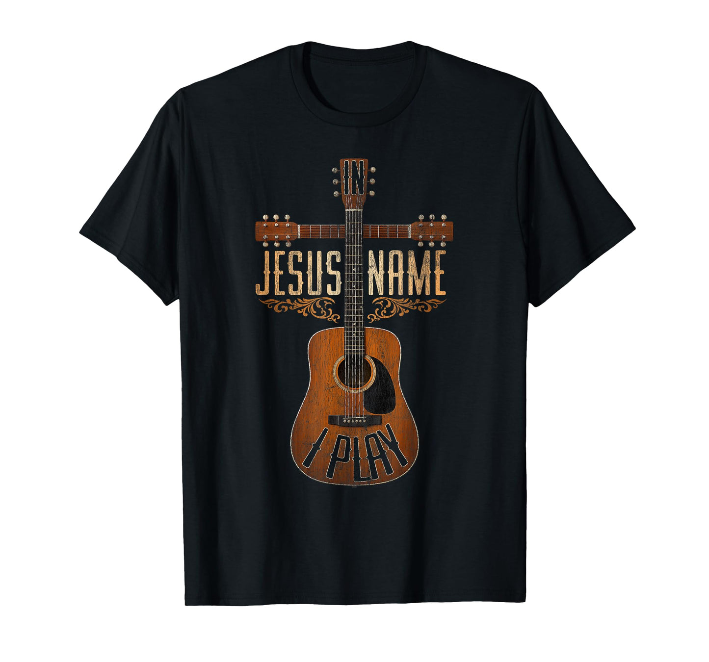 in Jesus Name I Play Christian Guitar Faith T-Shirt