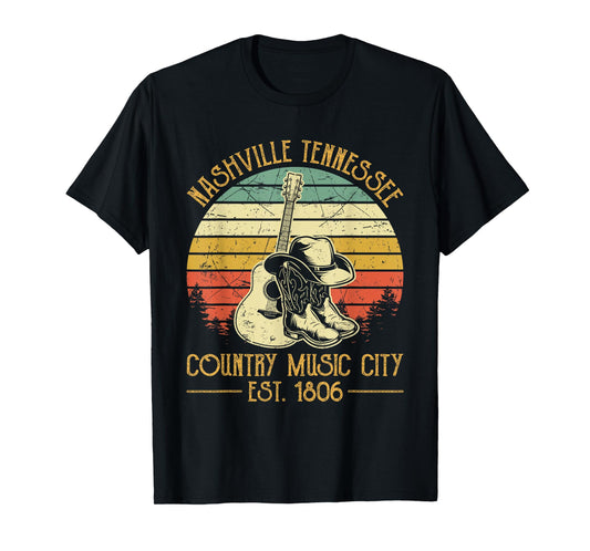 Guitar Guitarist Nashville Tennessee Country Music City T-Shirt