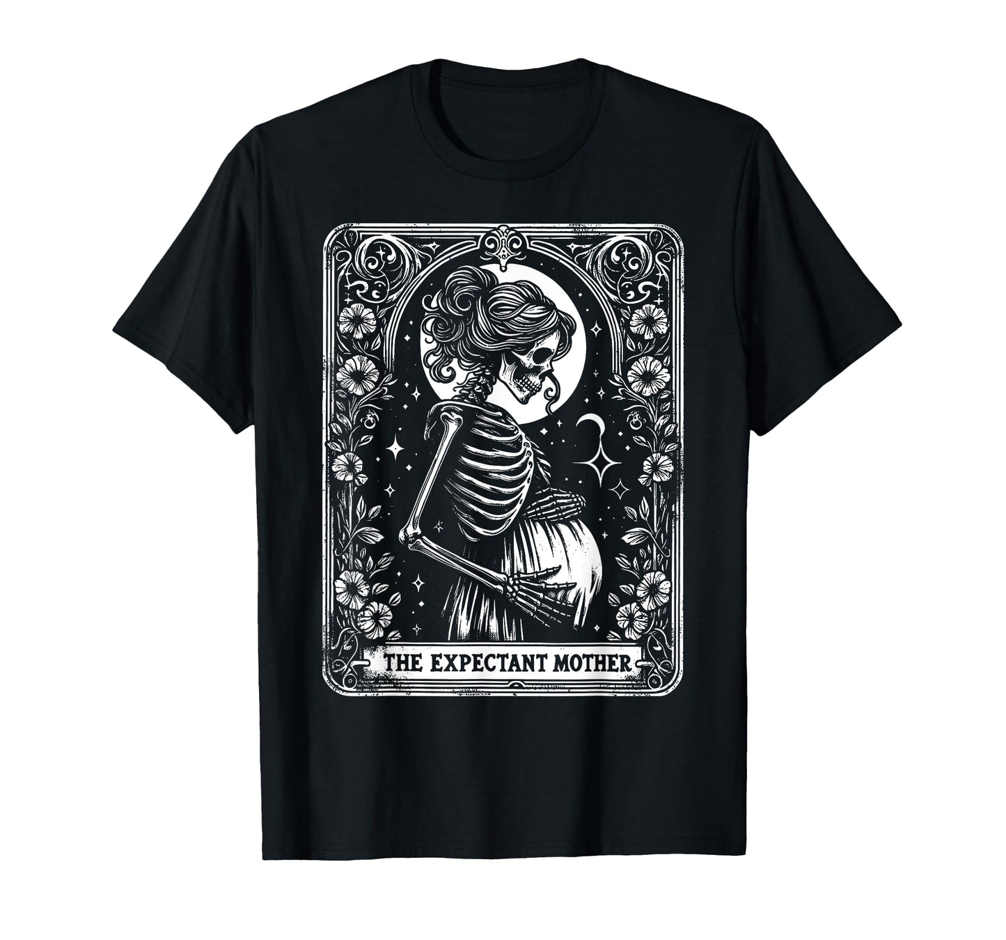 Skeleton Expectant Mother Tarot Card Pregnancy Announcement T-Shirt