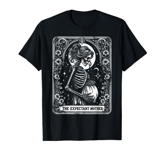 Skeleton Expectant Mother Tarot Card Pregnancy Announcement T-Shirt