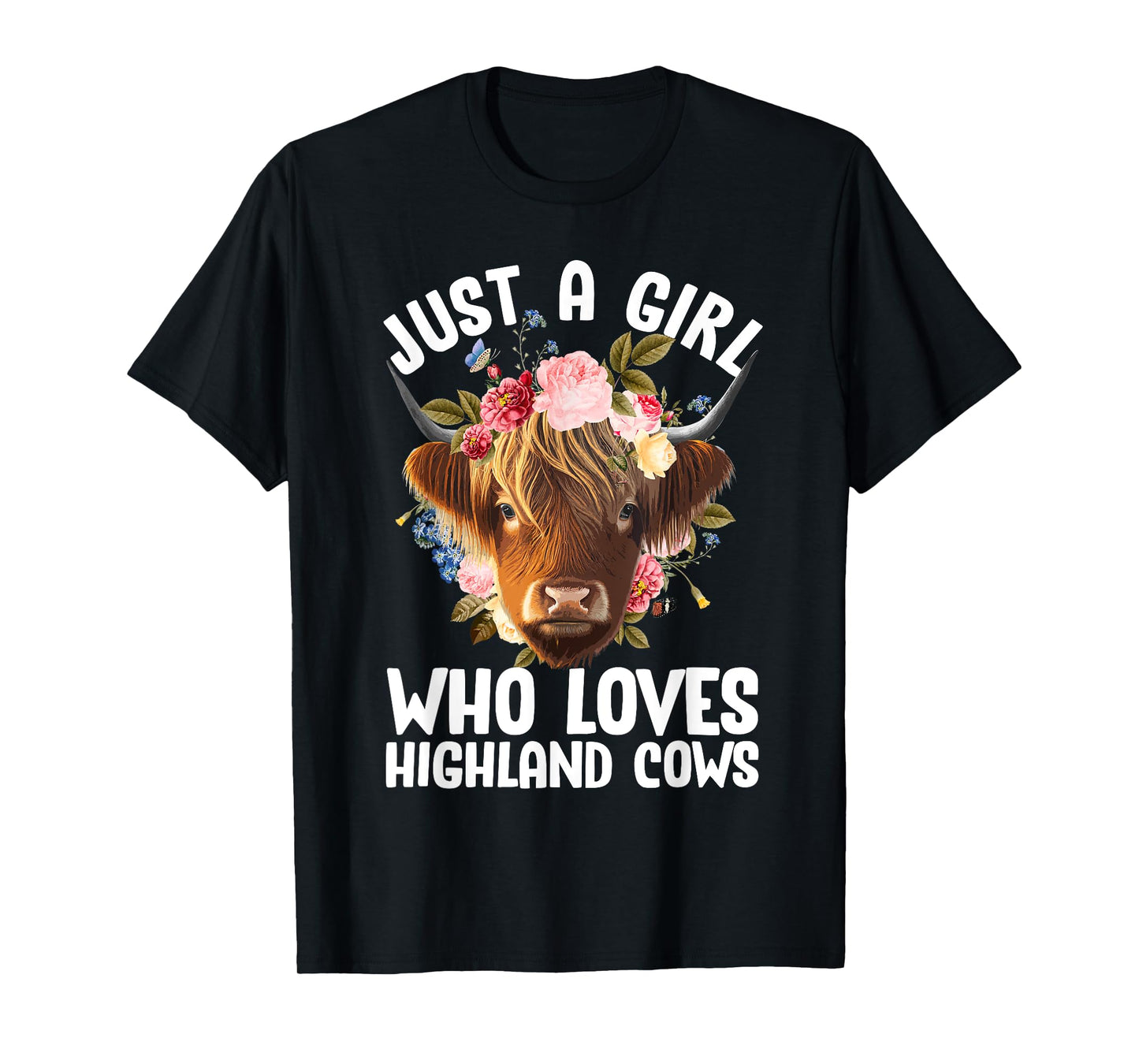 Funny Highland Cow Art For Women Girls Highlander Cow Lover T-Shirt