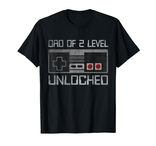 Daddy Again Leveled Up To Dad Of 2 Level Unlocked Father Day T-Shirt