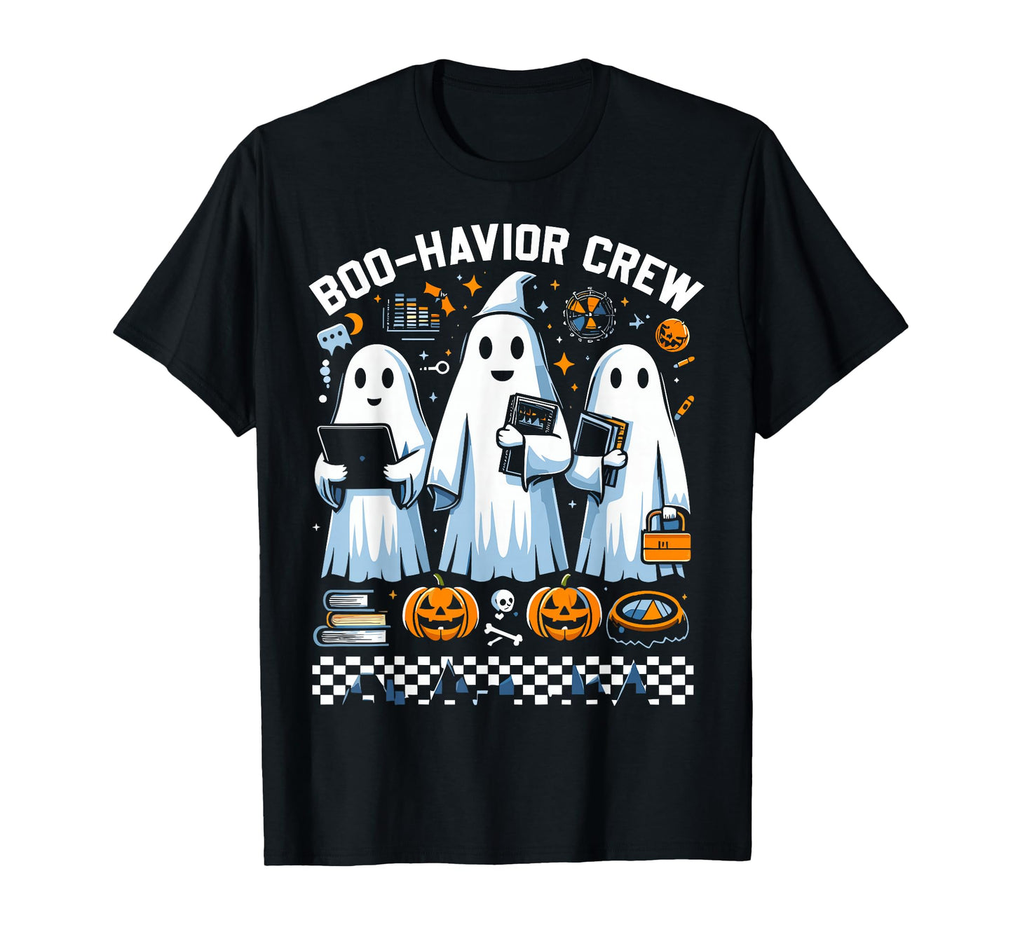 Behavior Analyst Halloween ABA Cute Ghost Boo-Havior Crew T-Shirt