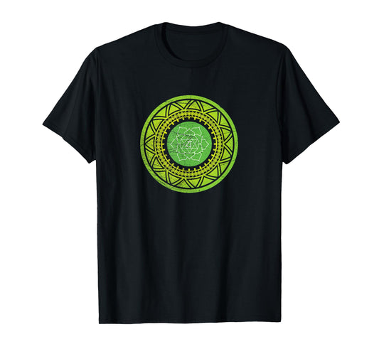 Sacred Geometry Heart Chakra Anahata Yoga Meditation Goa Psy T-Shirt