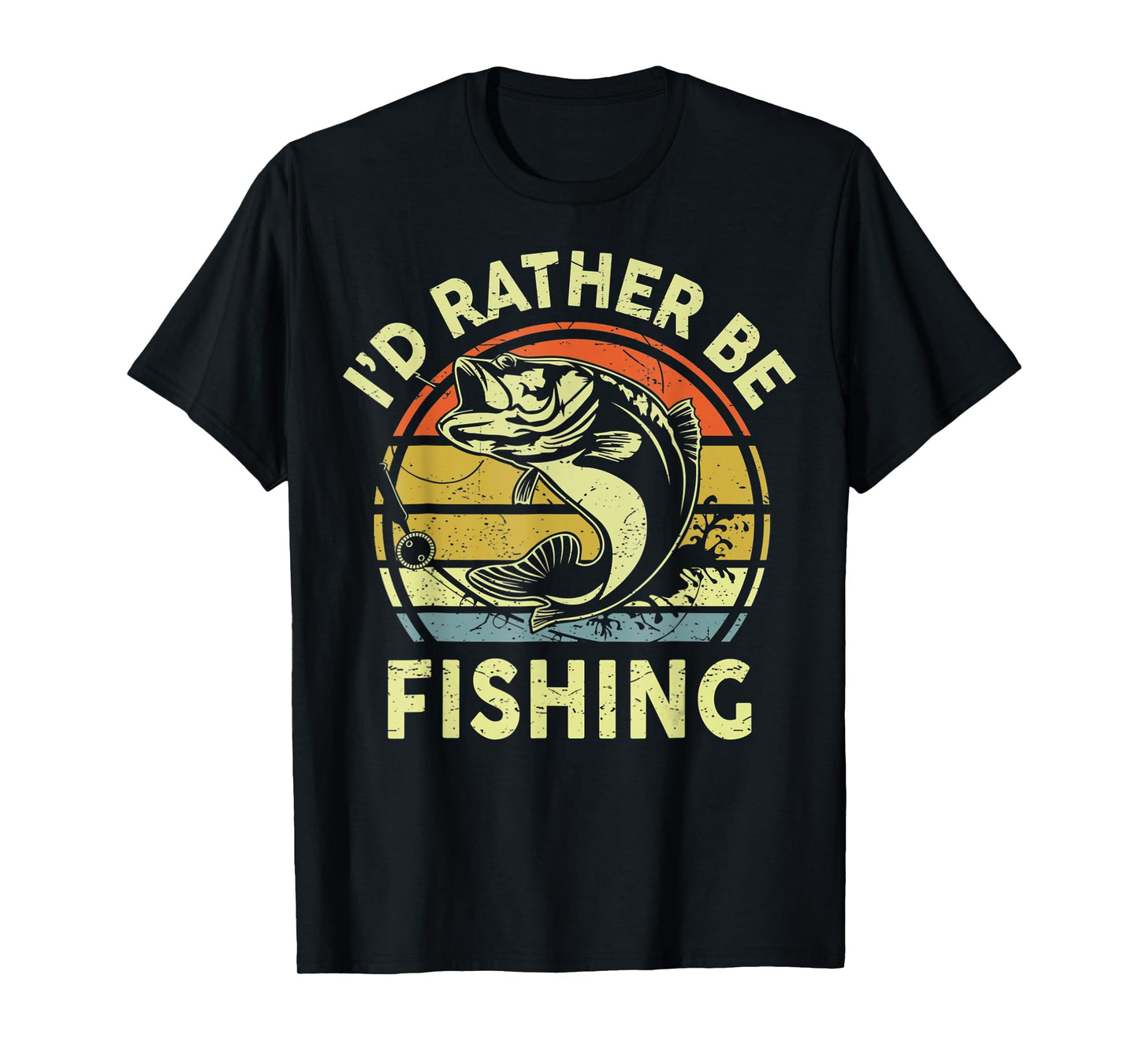 Id Rather Be Fishing Fly Bass Fish Funny Fisherman Dad T-Shirt