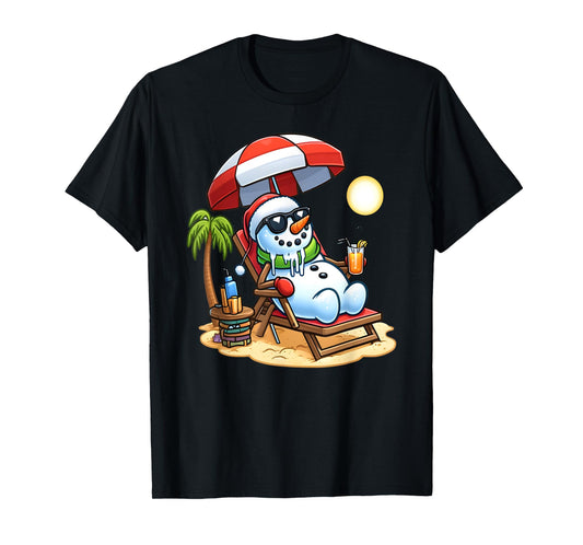 Christmas in July Funny Snowman Summer Fun Beach Holiday T-Shirt