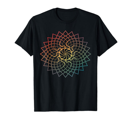 Mandala Geometry Sacred Fractal Art Yoga Mantra Good Vibe T-Shirt