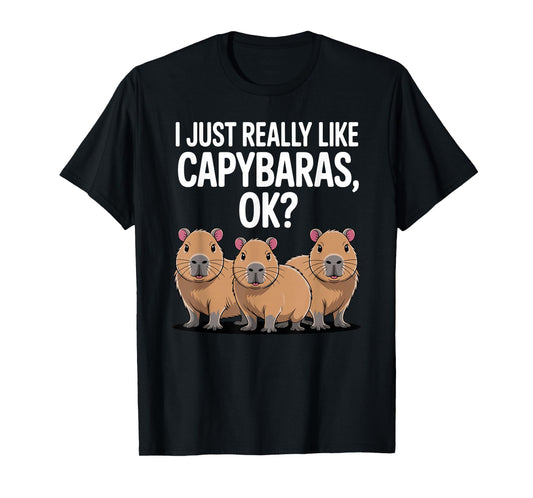Cool Capybara Art for Men Women Kids Rodent Capybara Lover T-Shirt